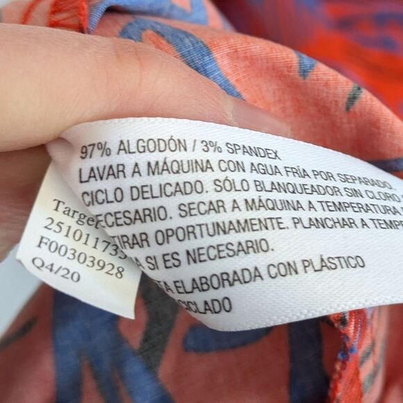 Alexis for Target Red Tropical Leaf Shirt Dress M Medium - Picture 9 of 11